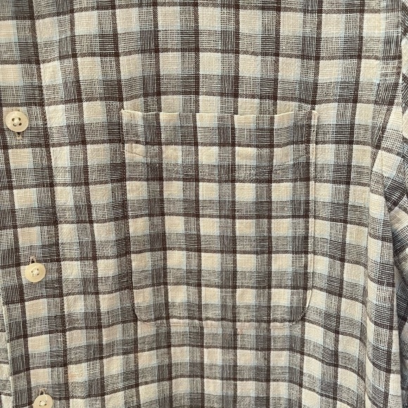 Lyle & Scot Scotland Men’s Linen/Cotton Blend Short Sleeve Shirt Size Large - Picture 4 of 6